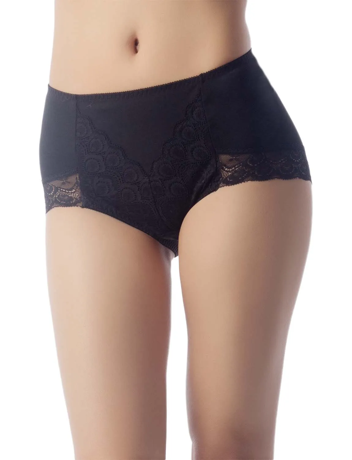 iB-iP Women's Soft Modals Comfort Lace V Shape High-cut High Waist Hipster Panties