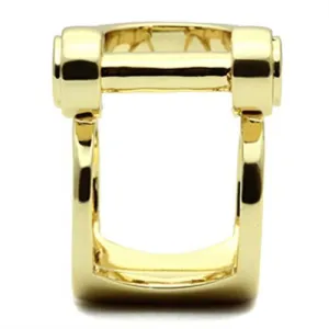 IP Gold(Ion Plating) Brass Ring with No Stone for Women Style GL280