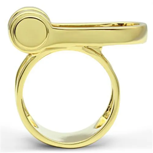 IP Gold(Ion Plating) Brass Ring with No Stone for Women Style GL280