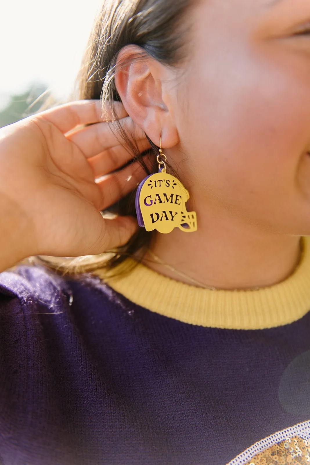 It's Gameday Helmet Earrings