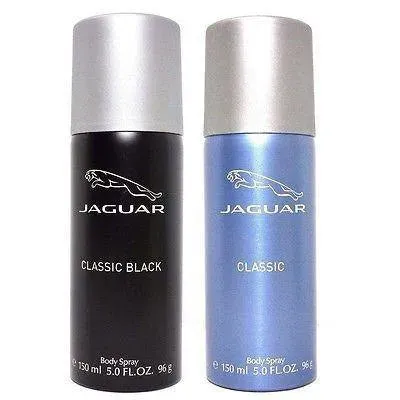 Jaguar Classic Black and Classic Blue Deodorants for Men (Set of 2 x 150 ml)