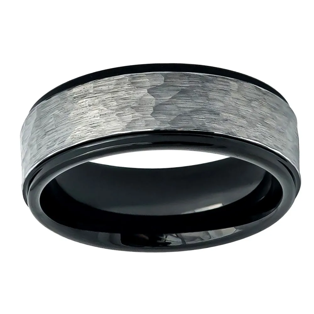 Kelle Designs Men's 8mm Hammered Tungsten Wedding Band