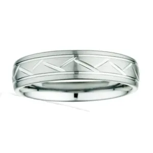 Kellee Designs Men's 6mm Tungsten Diagonal Wedding Band