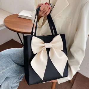 Large Capacity Bow Bag Women's  Stylish Good Texture Handbag Korean Style Versatile Ins Shoulder Tote Bag Fashion