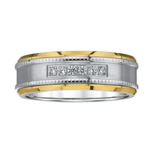 Men's 8mm Diamond Tungsten Steel Wedding Band