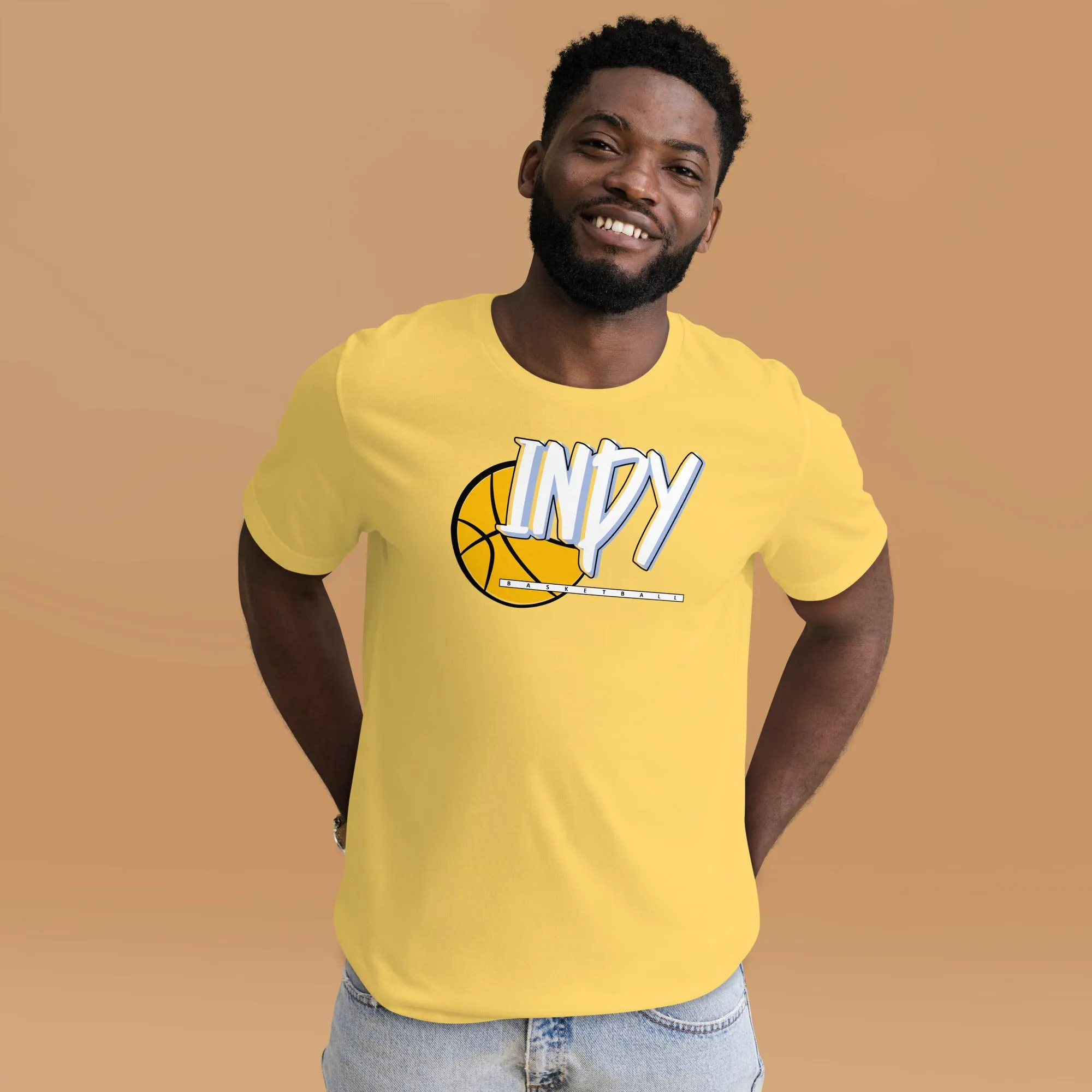 Men's Sports Culture Theme Yellow Graphic Tee