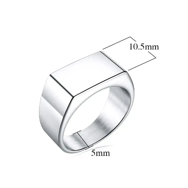 Men's Square Charm Ring