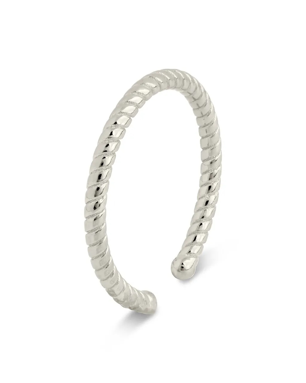 Men's Sterling Silver Rope Open Band Ring