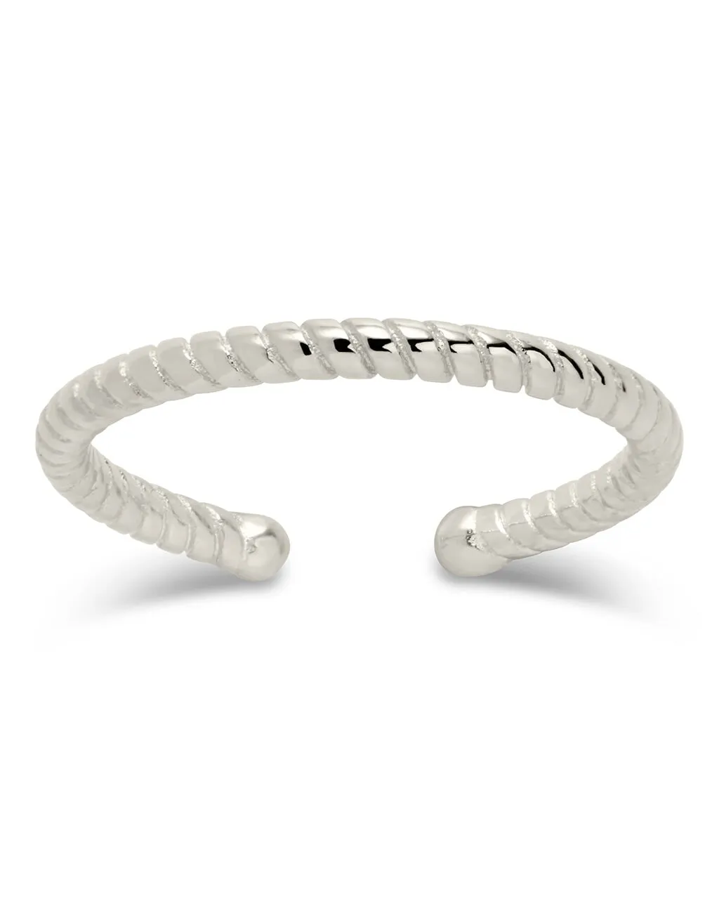 Men's Sterling Silver Rope Open Band Ring