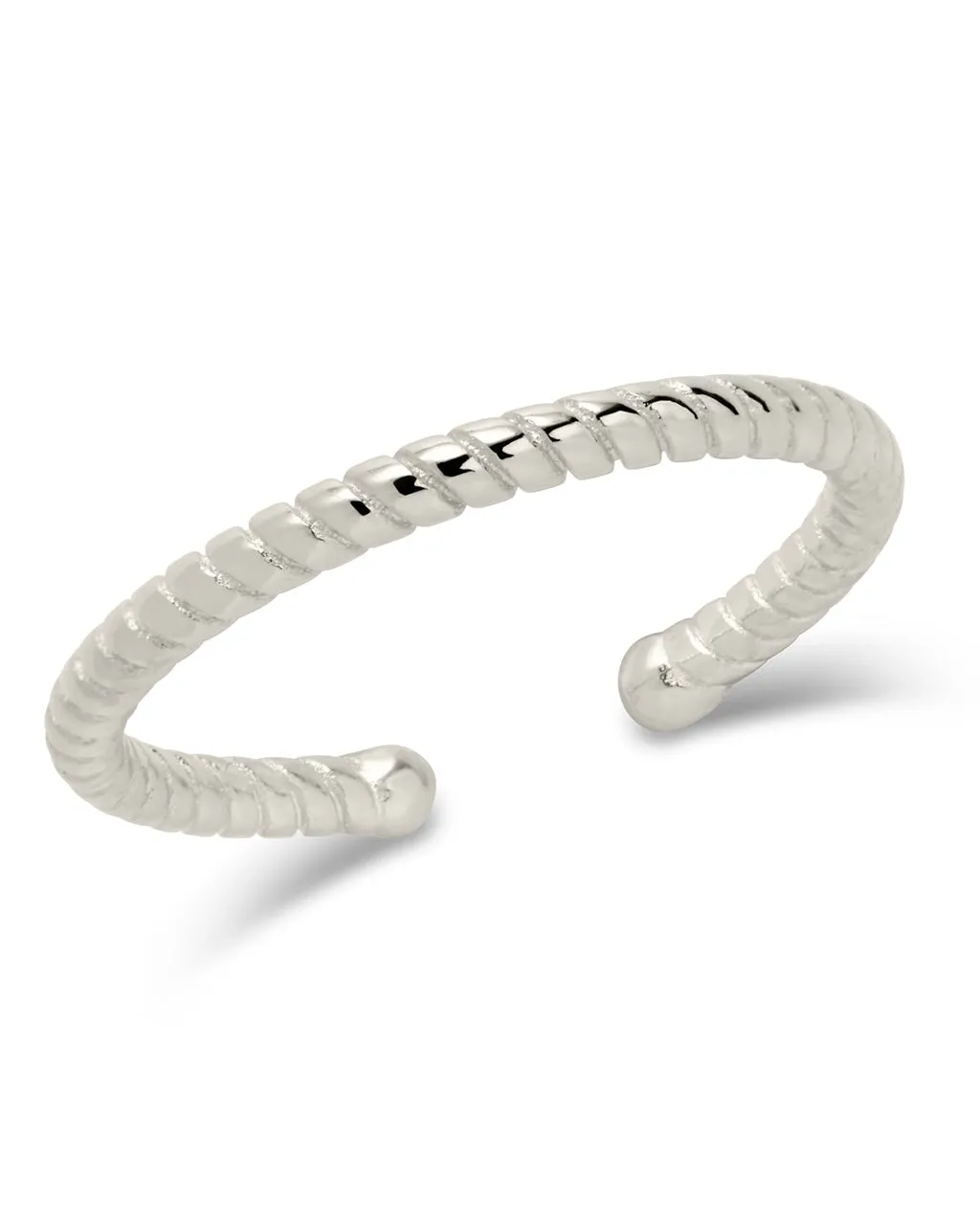 Men's Sterling Silver Rope Open Band Ring