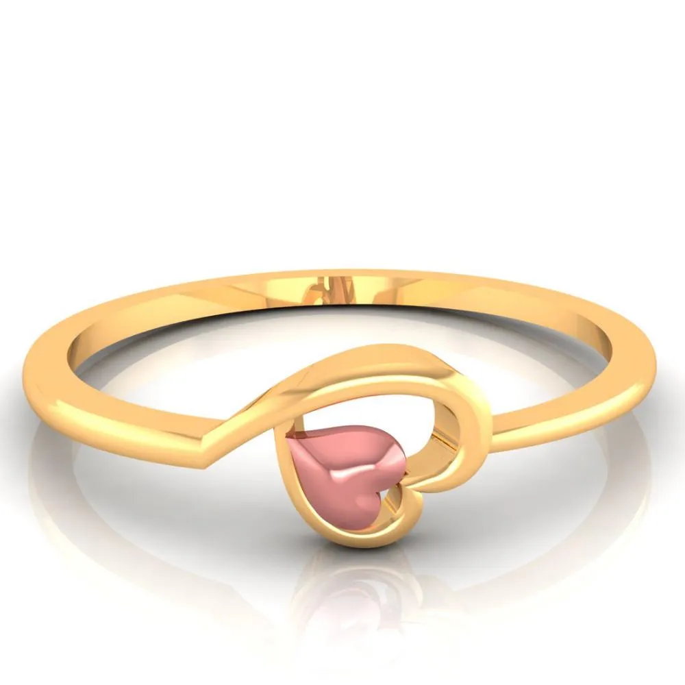 Mini Heart Centered 22k Gold Ring