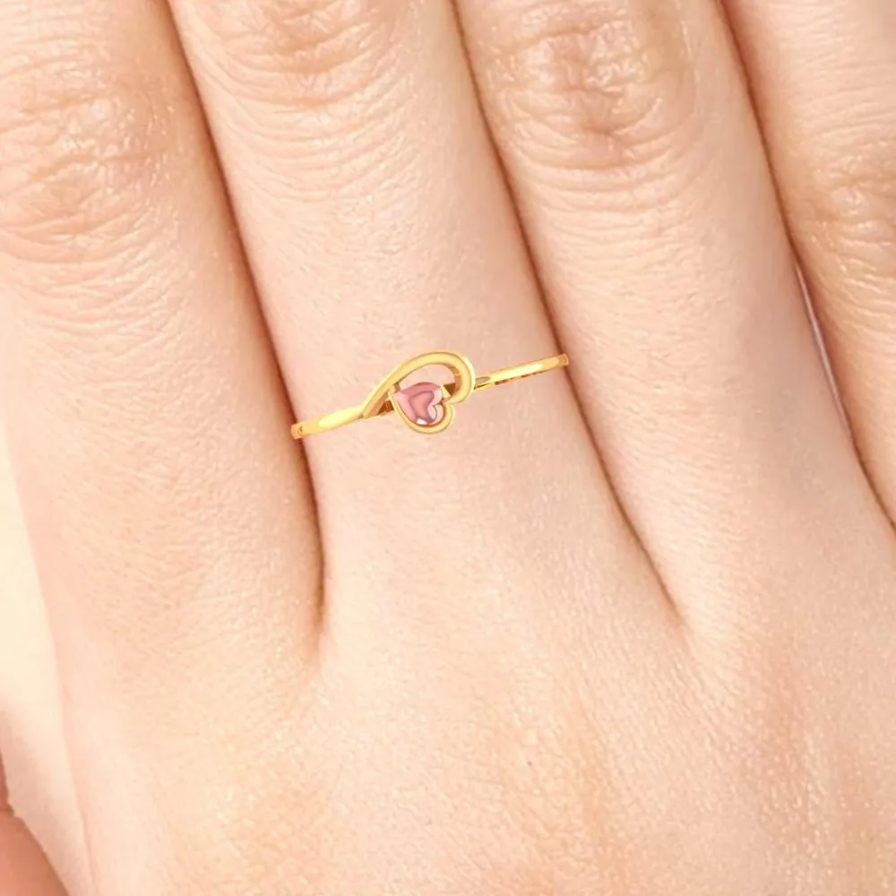 Mini Heart Centered 22k Gold Ring