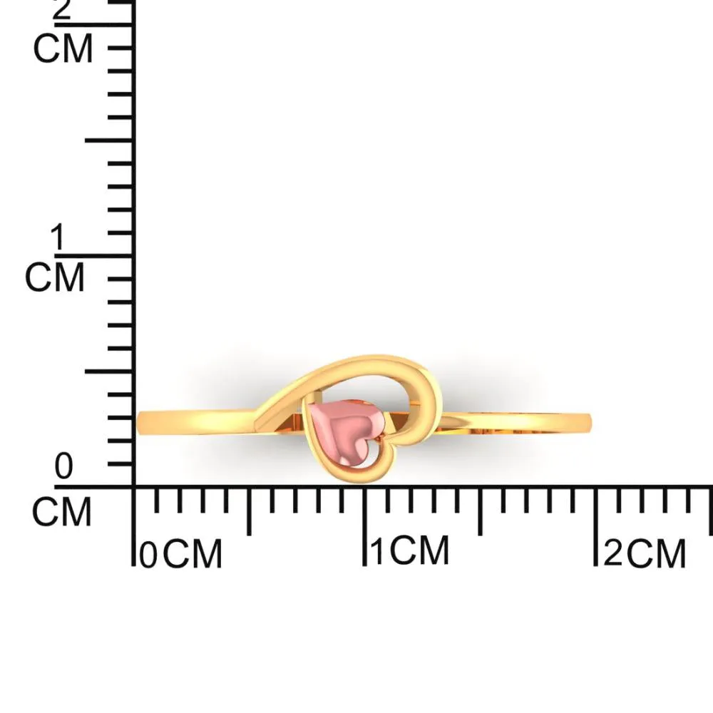 Mini Heart Centered 22k Gold Ring