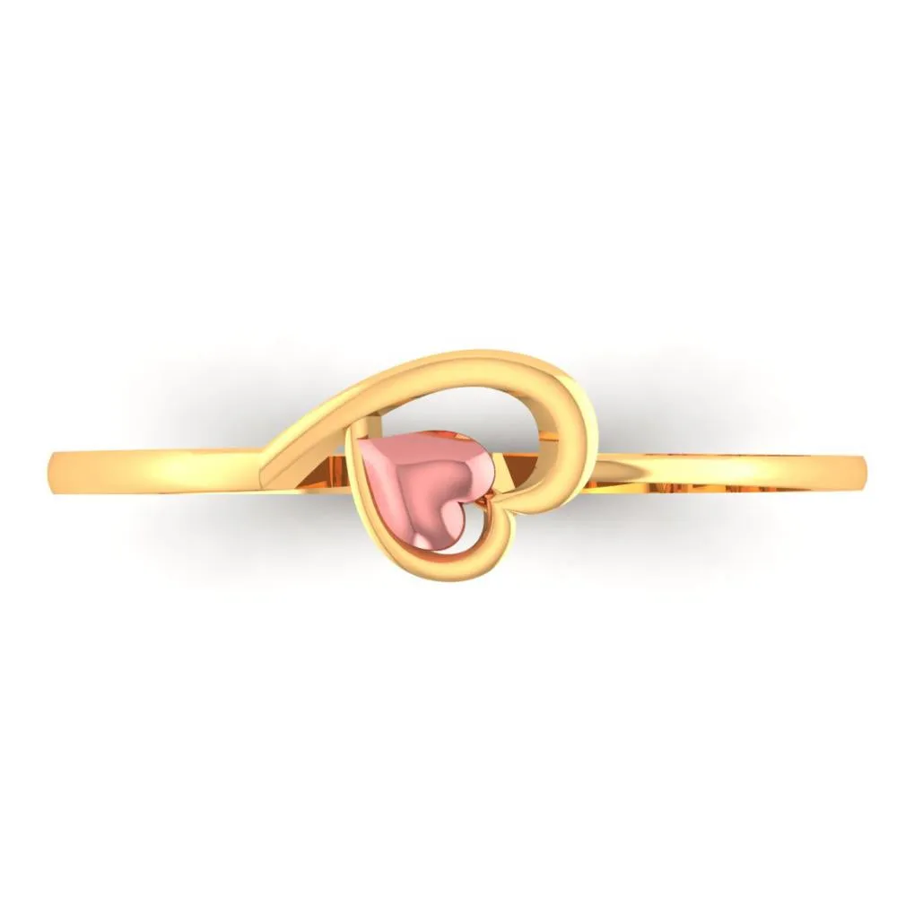 Mini Heart Centered 22k Gold Ring