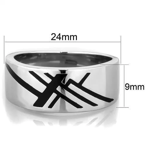 no plating Stainless Steel Ring Epoxy Jet TK1800 for Men Style High