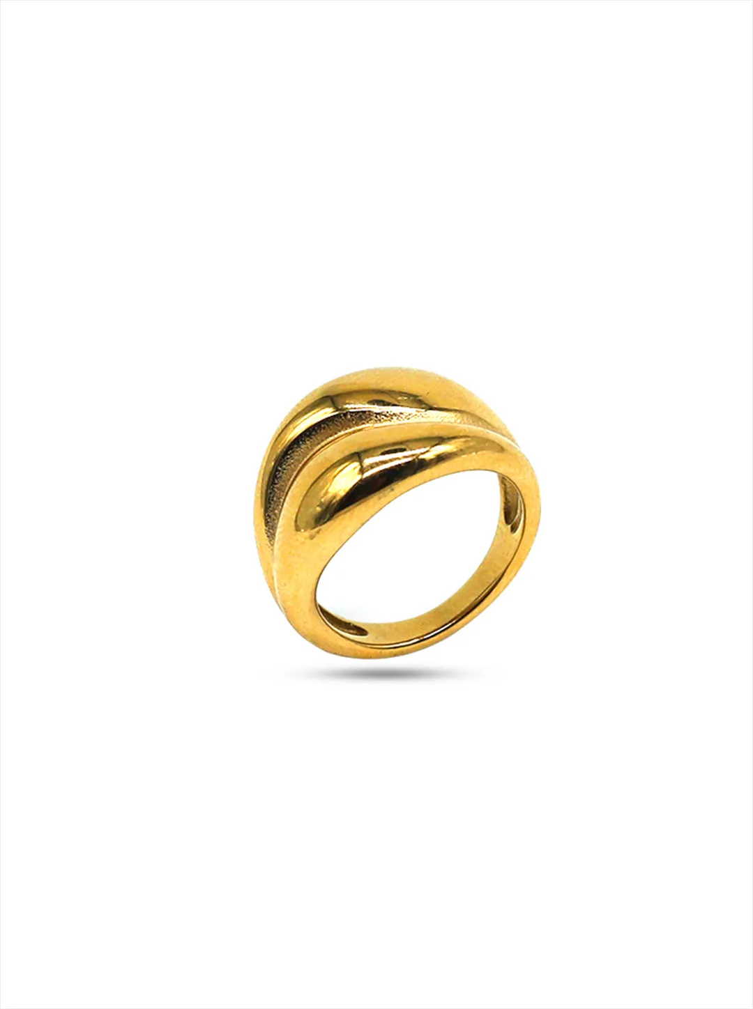 Ornaio 18k Gold Plated Anti-tarnish Stainless Steel Bulging ring