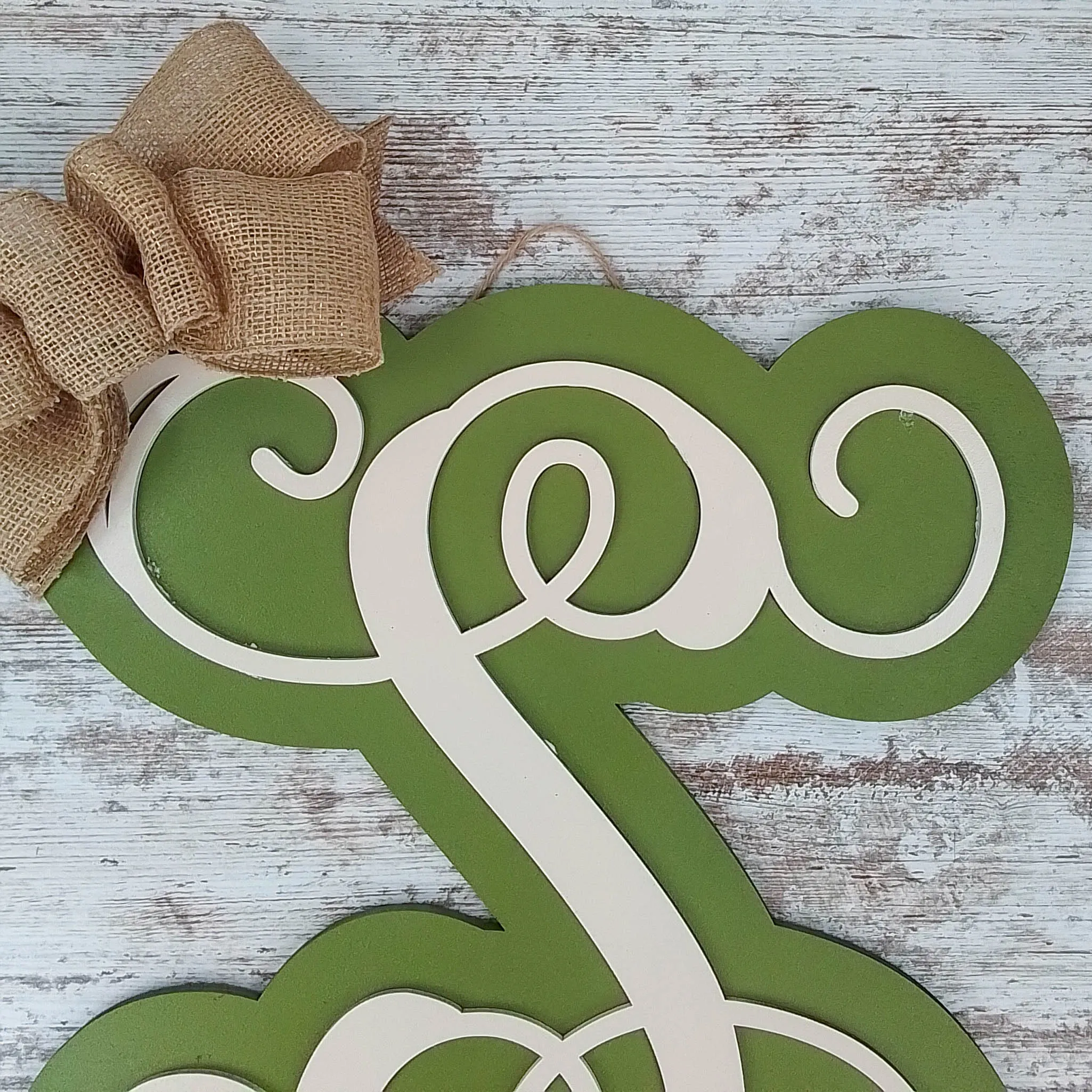 Personalized Door Hanger, Birch Wood Monogram Sign, Customizable Home Decor