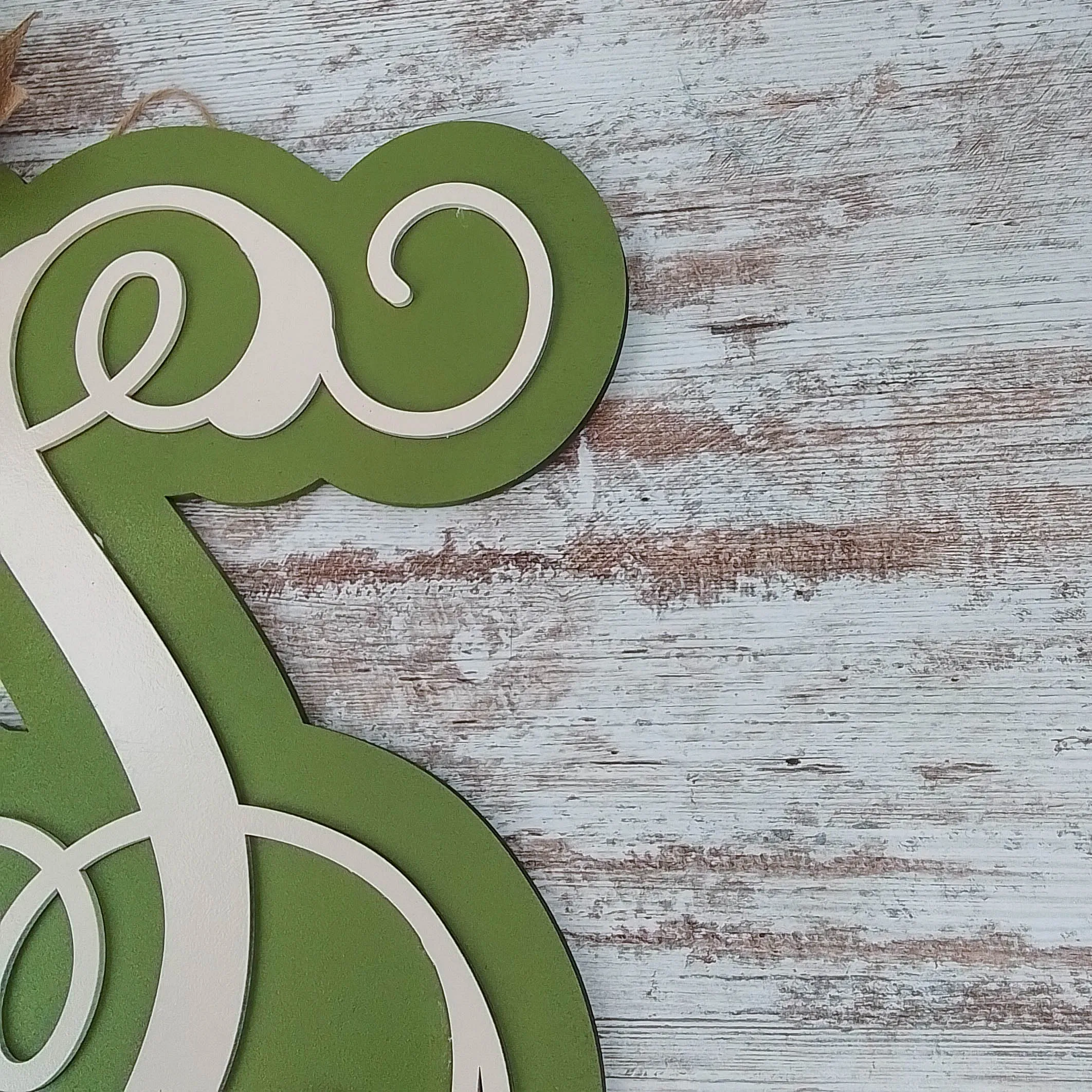 Personalized Door Hanger, Birch Wood Monogram Sign, Customizable Home Decor