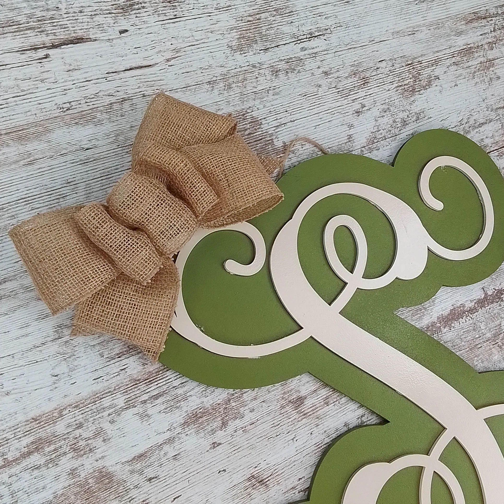 Personalized Door Hanger, Birch Wood Monogram Sign, Customizable Home Decor