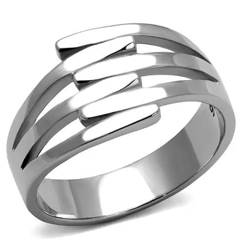 polished (no plating) Stainless Steel Ring with No Stone for Women Style TK2660