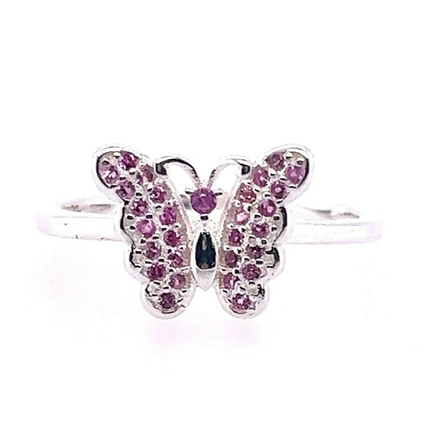 R325 Butterfly CZ Pink Ring