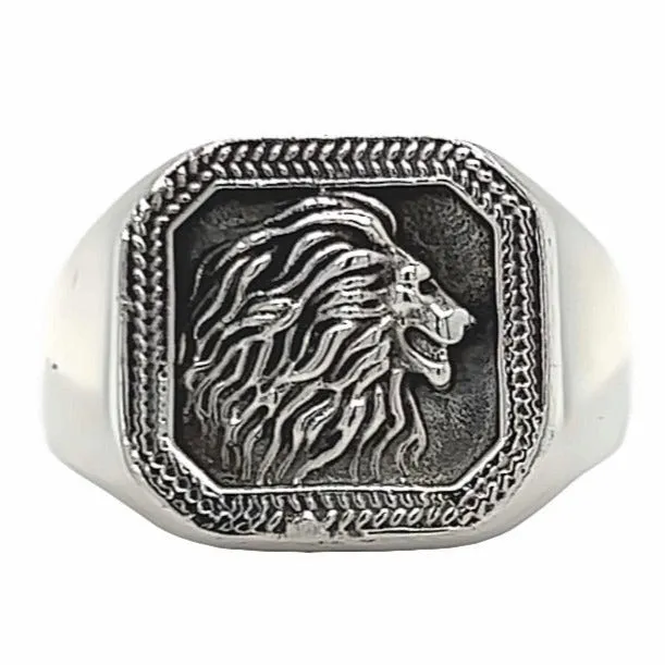 R9015 Square Lion Head Ring