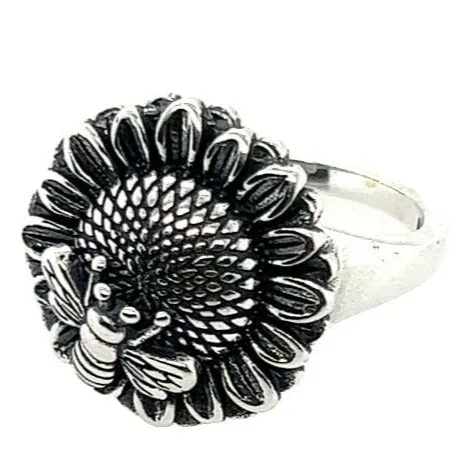 R98 Sunflower And Bee Ring