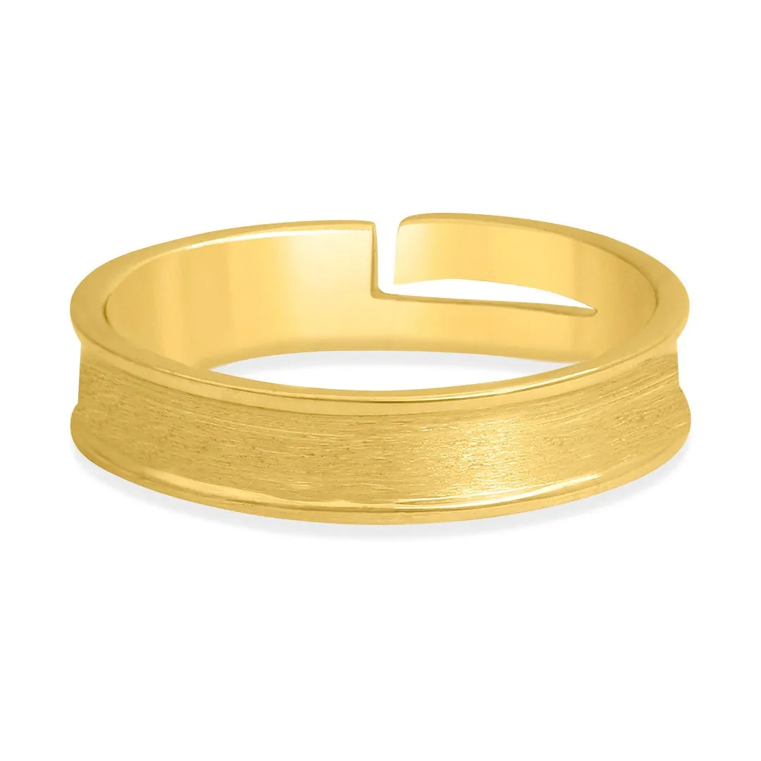 Refined Elegance Gold Plated 925 Sterling Silver Men's Ring