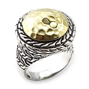 Reverse Two-Tone Brass Ring with No Stone for Women Style 6X084