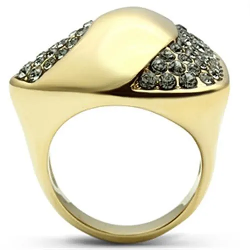 Ring Top GRD Crystal Black Diamond GL311 for Women Style Plating