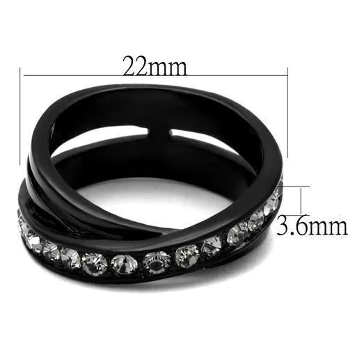 Ring Top GRD Crystal Black Diamond TK2281 for Women Style Stainless