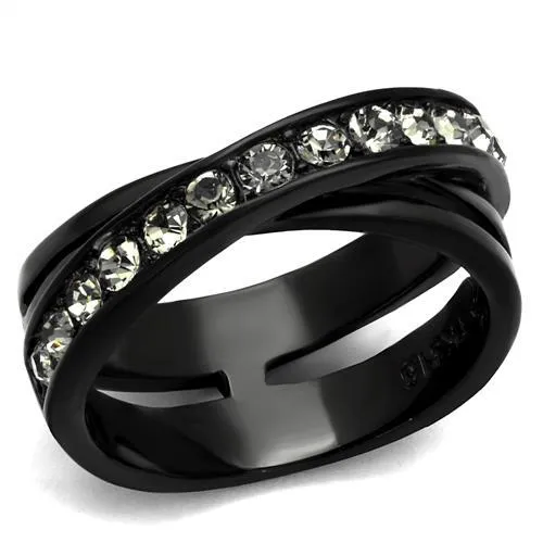 Ring Top GRD Crystal Black Diamond TK2281 for Women Style Stainless