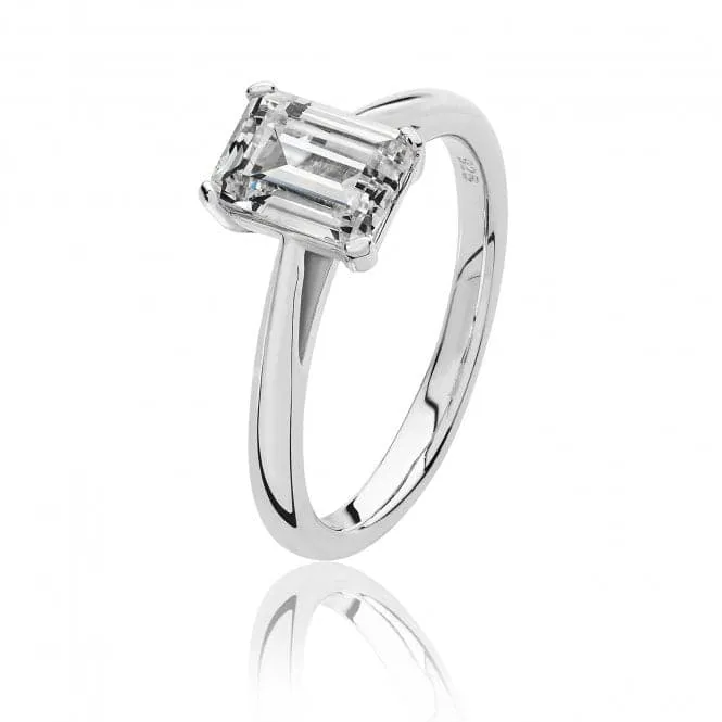 Silver & Co Elegant Silver Cubic Zirconia Ring with 4 Claw Setting SRG0086CZ