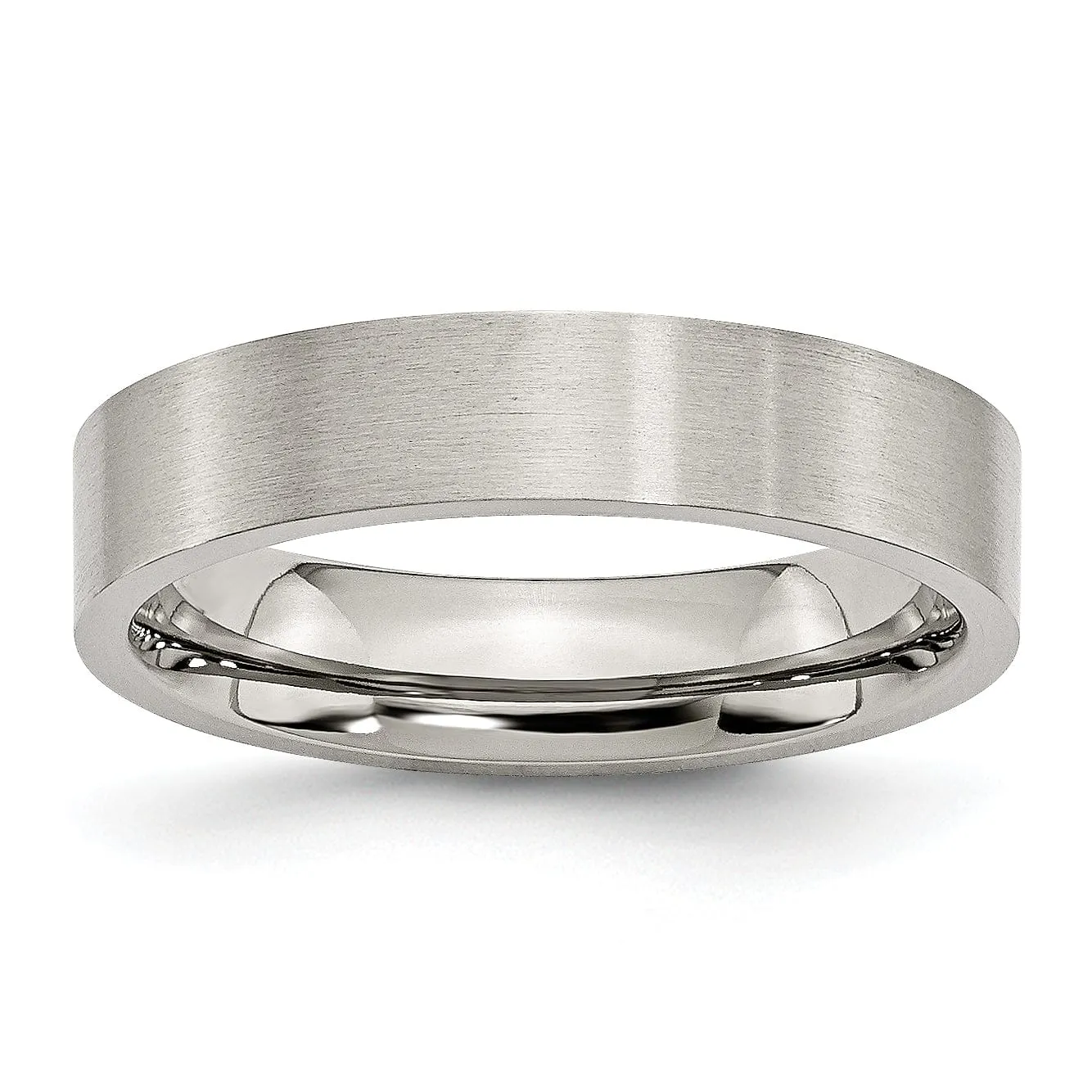 Stainless Steel Flat Brushed 5MM Band Ring