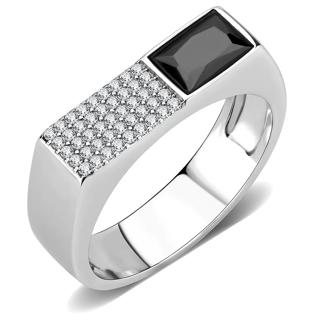 Stainless Steel Ring AAA GRD CZ Black Diamond DA252 for Men Style High