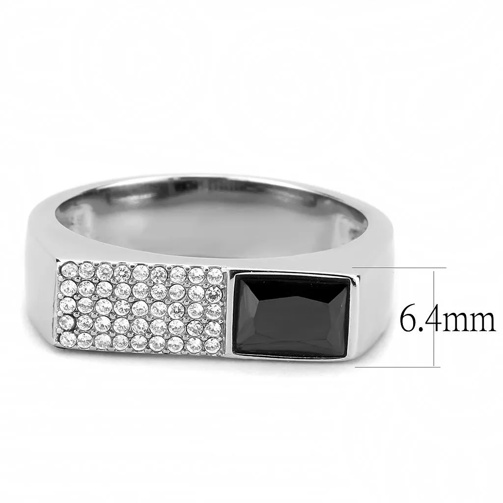 Stainless Steel Ring AAA GRD CZ Black Diamond DA252 for Men Style High