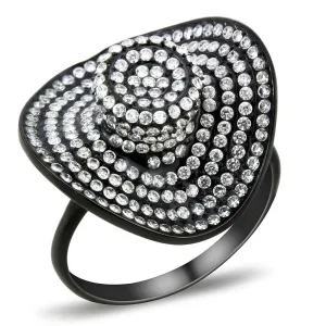 Stainless Steel Ring AAA GRD CZ Clear DA128 for Women Style BlackIon