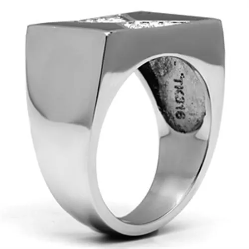 Stainless Steel Ring Top GRD Crystal Clear TK708 for Men Style High