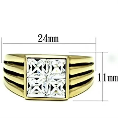 Steel Ring Top GRD Crystal Clear TK769 for Men Style Plating