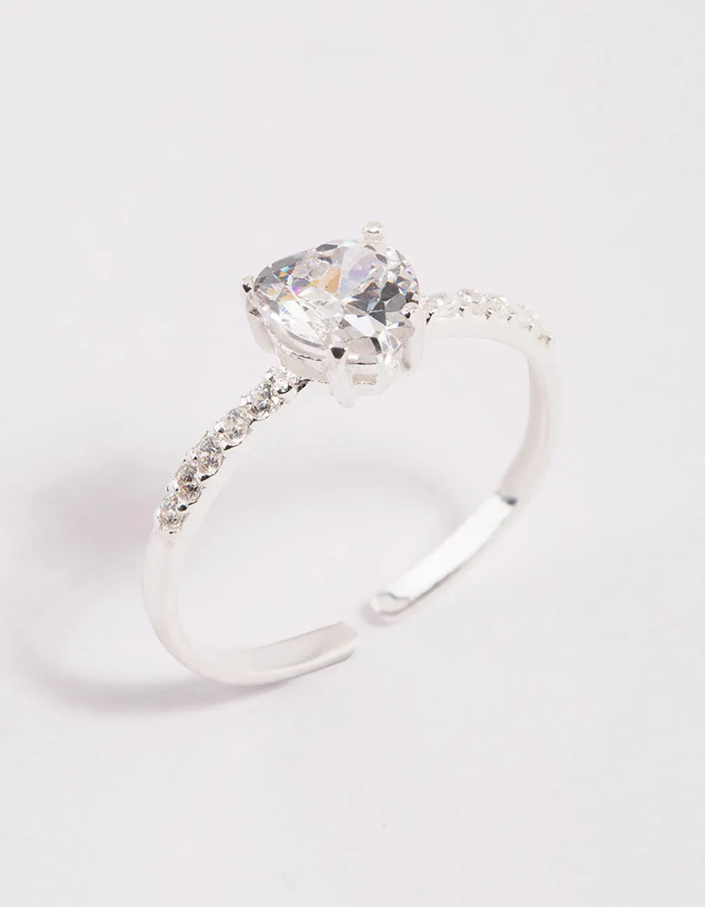 Sterling Silver Cubic Zirconia Heart Ring