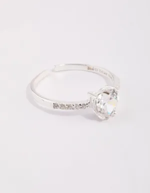 Sterling Silver Cubic Zirconia Heart Ring