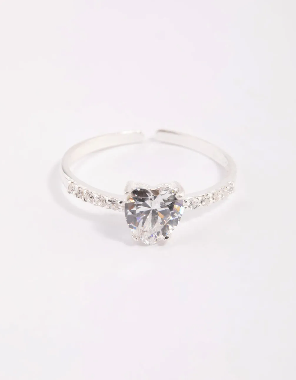 Sterling Silver Cubic Zirconia Heart Ring