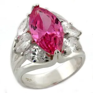 Sterling Silver Ring AAA GRD CZ Rose LOAS1052 for Women Style High