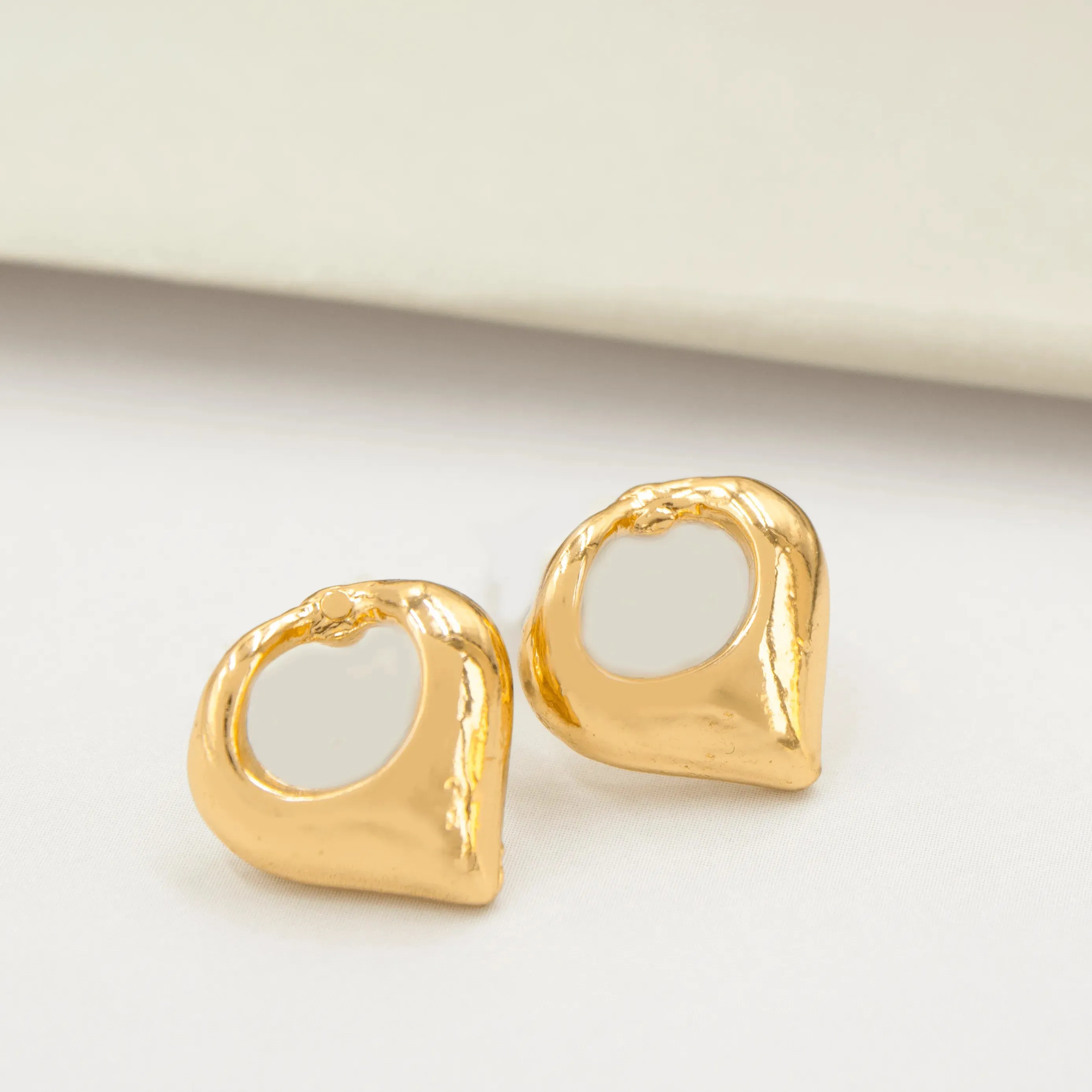 TFC Circle Drop Gold Plated Stud Earrings