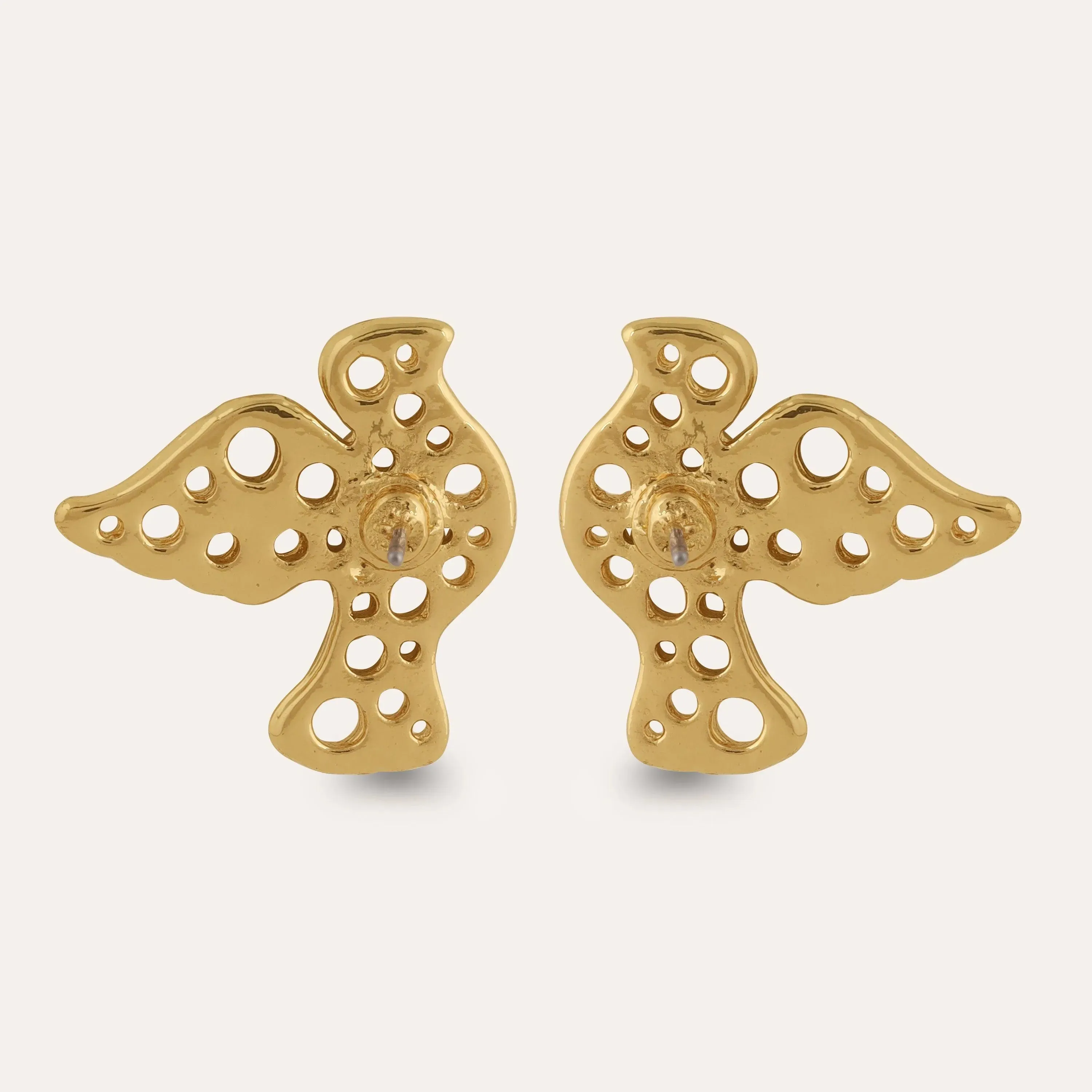 TFC Dovebird Gold Plated Stud Earrings