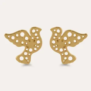 TFC Dovebird Gold Plated Stud Earrings