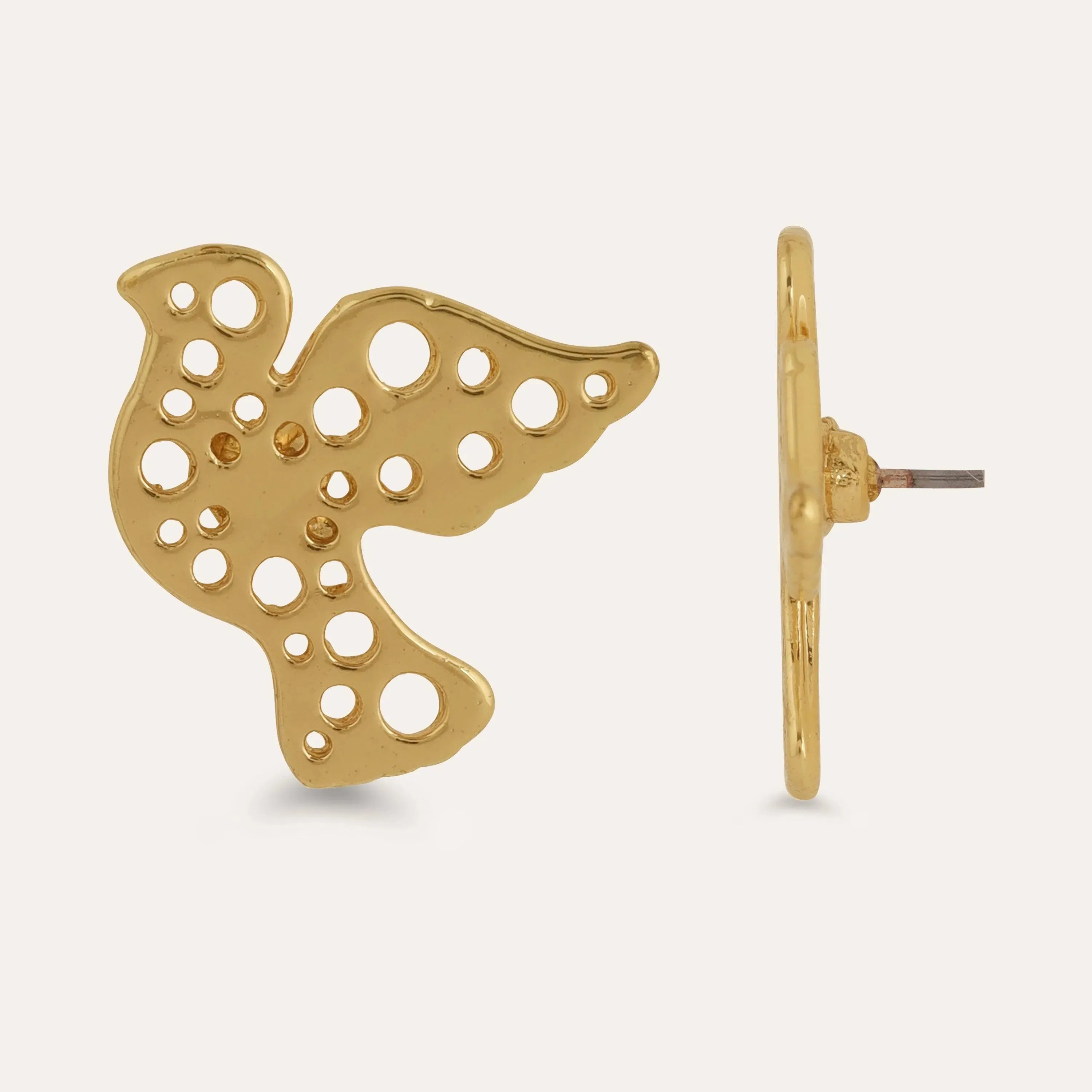 TFC Dovebird Gold Plated Stud Earrings