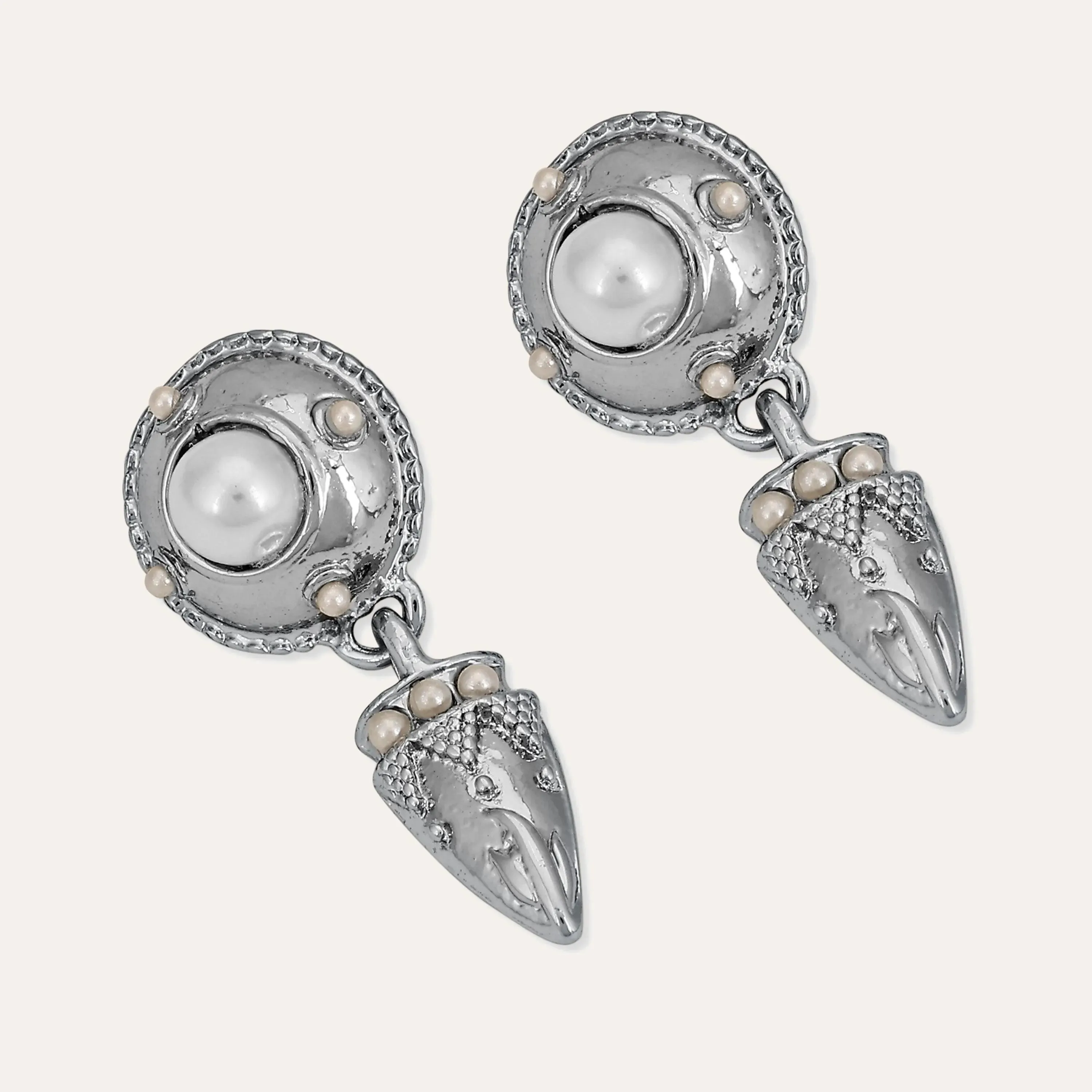 TFC Glamour Nova Silver Plated Dangler Earrings