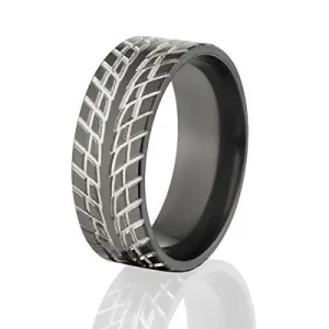 Tire Wedding Bands - Black Men's Rings