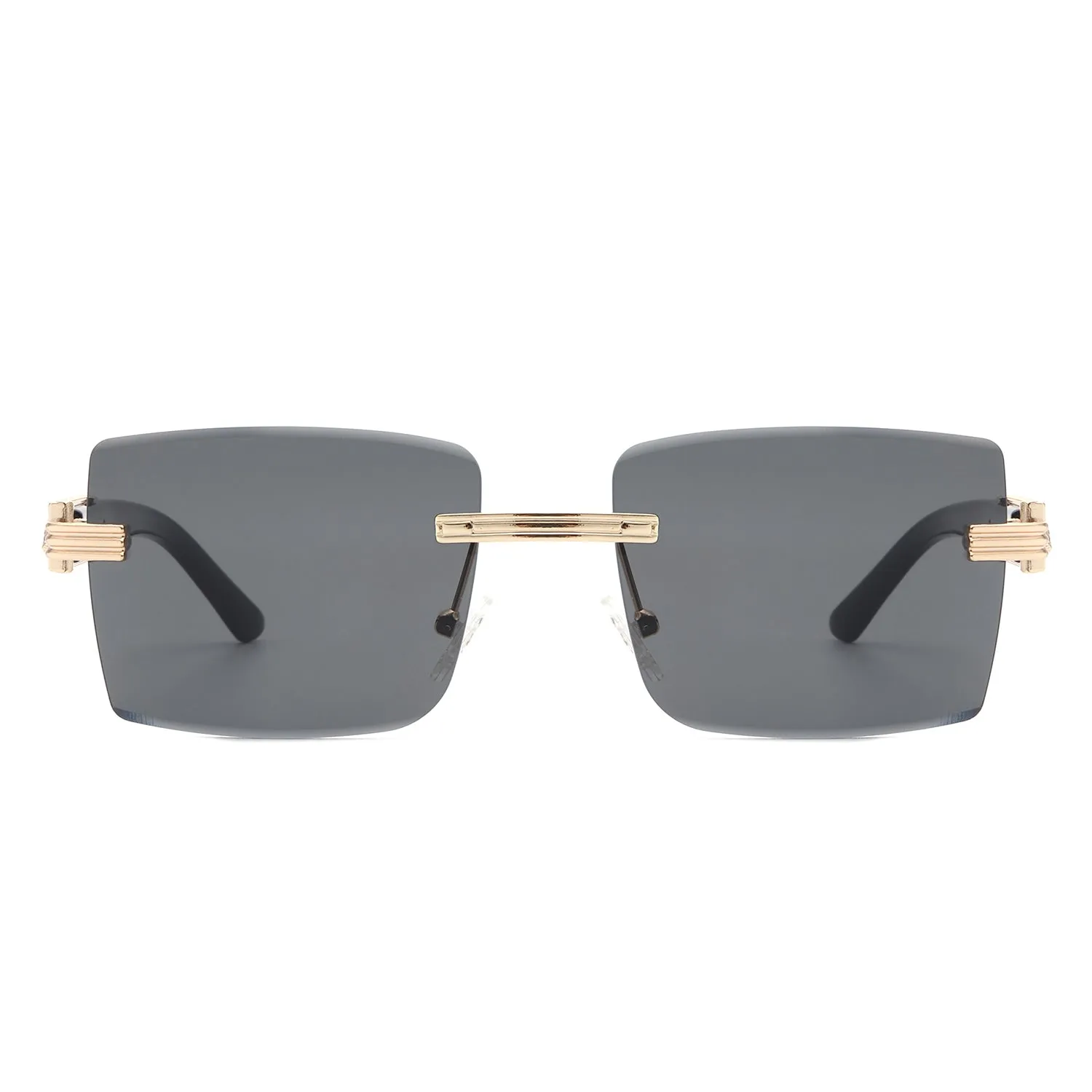 Tycho - Retro Rimless Square Tinted Flat Top Sunglasses